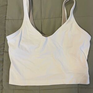 Lulu lemon White Scoop Neck Crop Tank Top